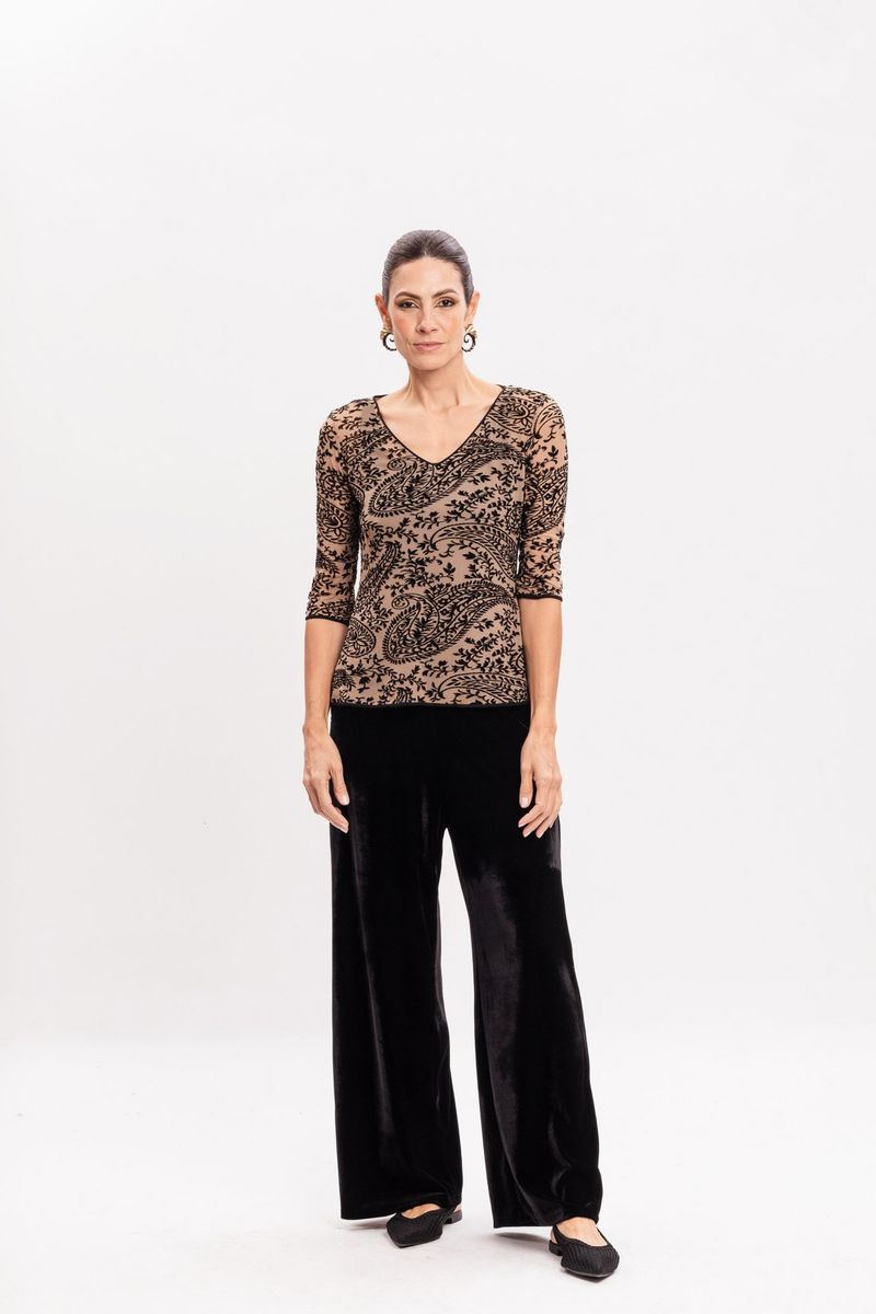 Blusa de Tule Devorê Caxemira