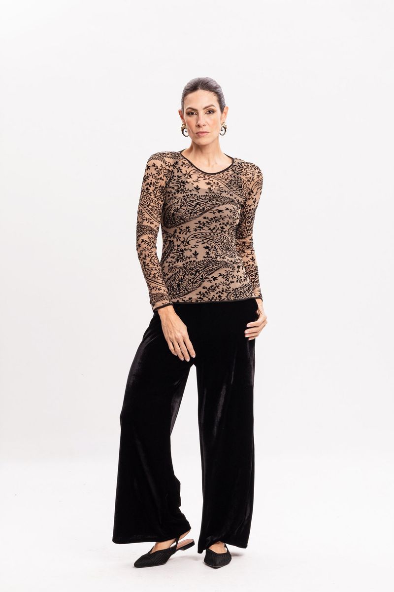 Blusa de Tule Devorê Caxemira