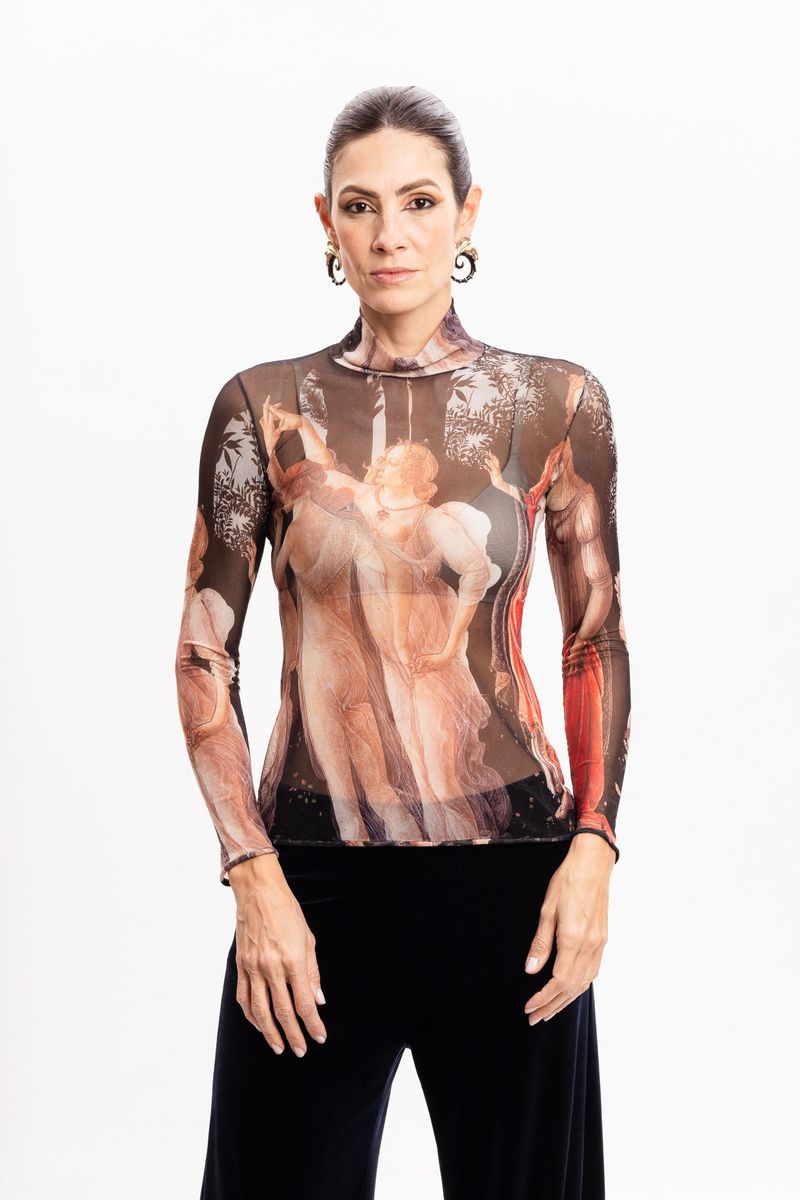 Blusa Segunda Pele manga longa As Três Graças