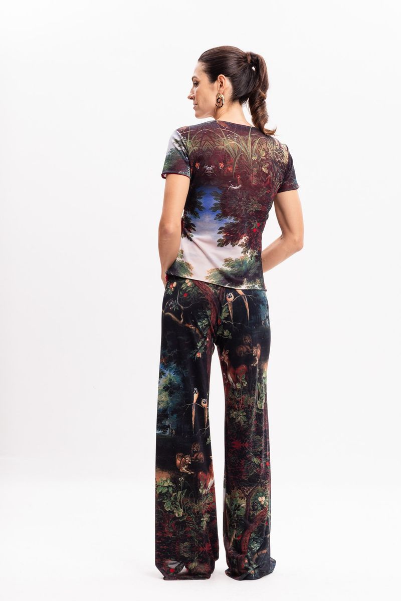 Blusa Transpassada em Tule Jan Breughel The Garden