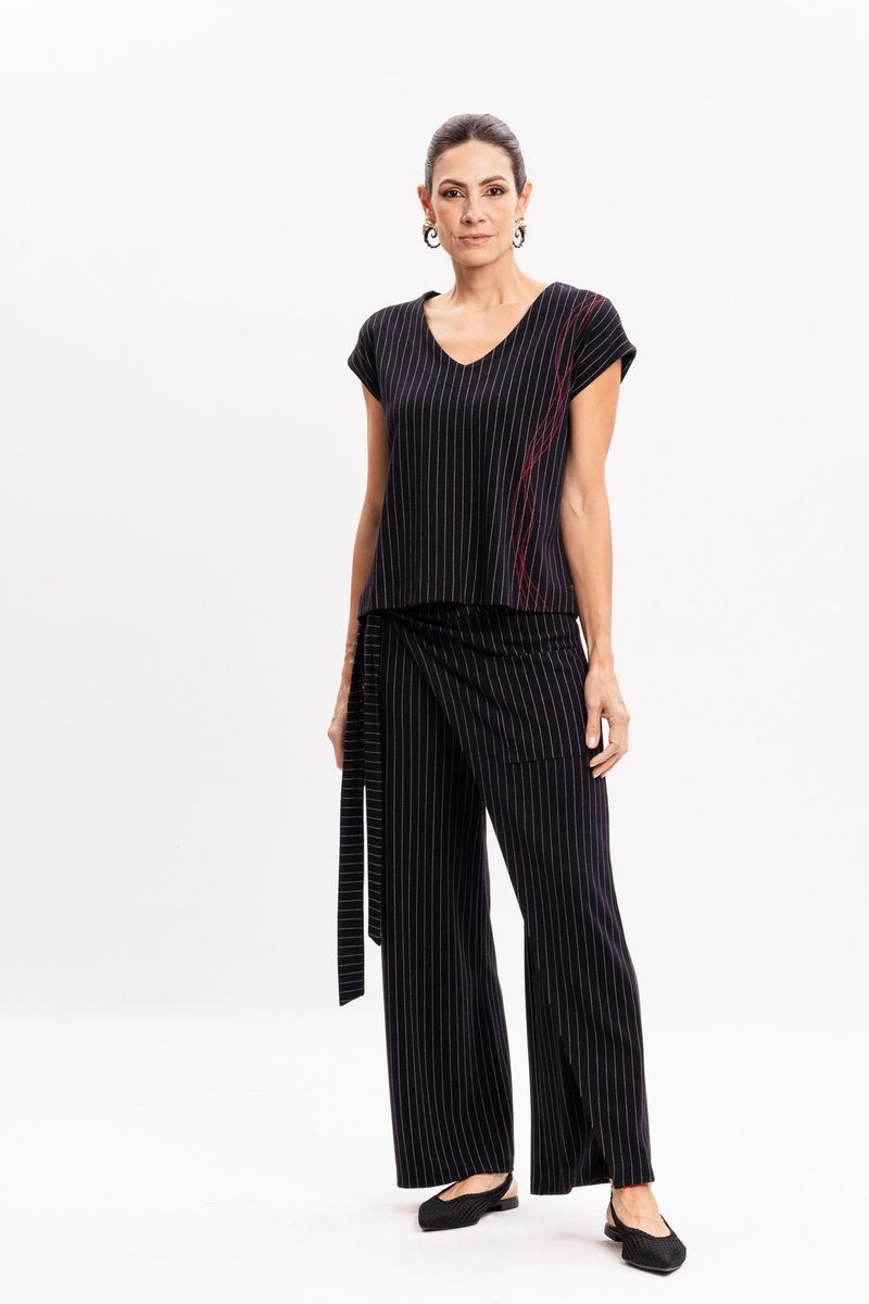 Calça Saruel Risca de Giz com Amarração Lateral