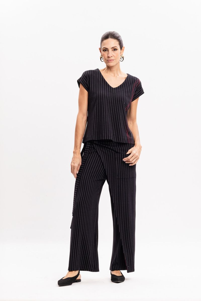 Calça Saruel Risca de Giz com Amarração Lateral