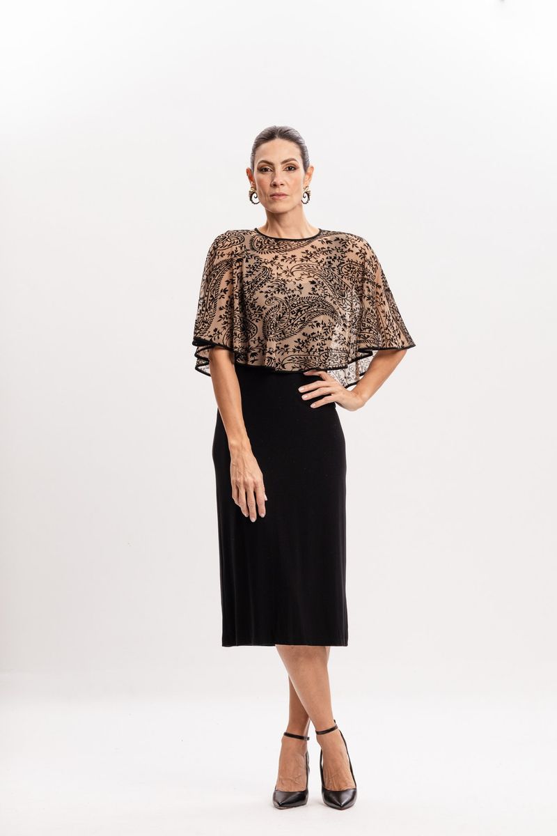 Bolero em Tule Flocado Caxemira
