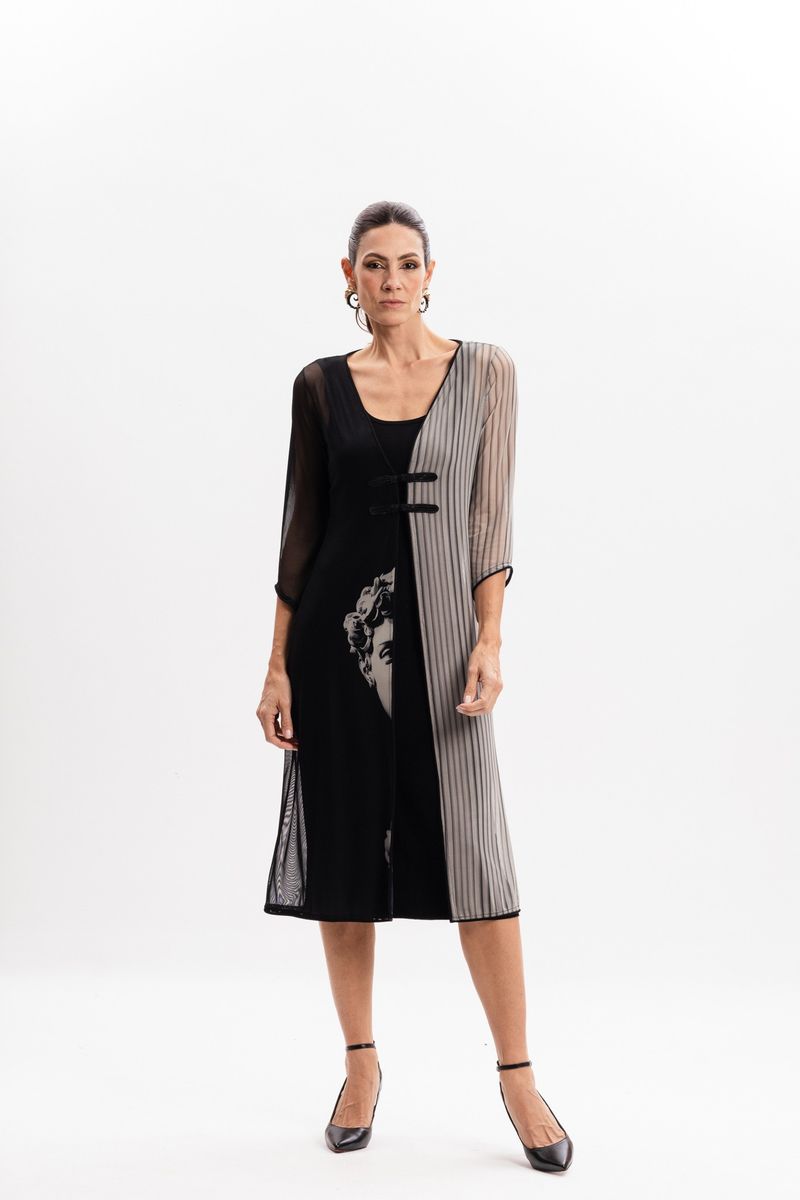 Kimono Longo em Tule Greco David