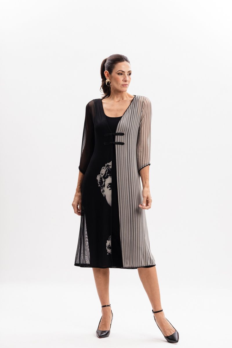 Kimono Longo em Tule Greco David