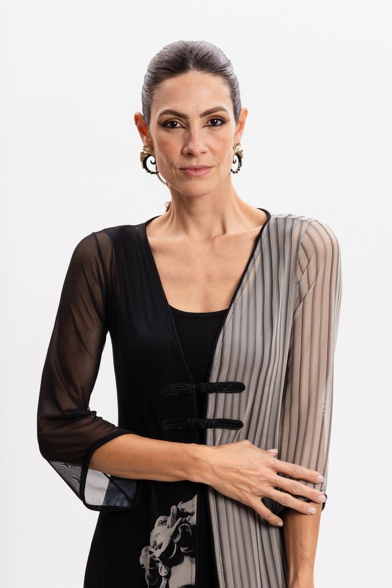 Kimono Longo em Tule Greco David