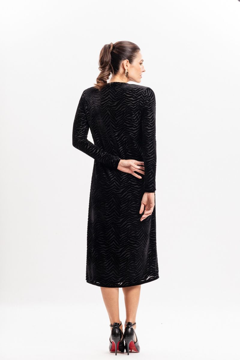 Kimono Preto em Veludo Devorê