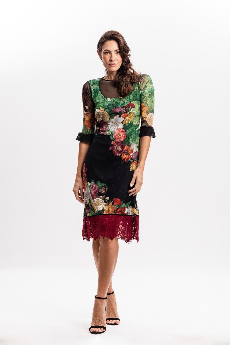 Vestido em Renda Floral Vertumnus Arcimboldo