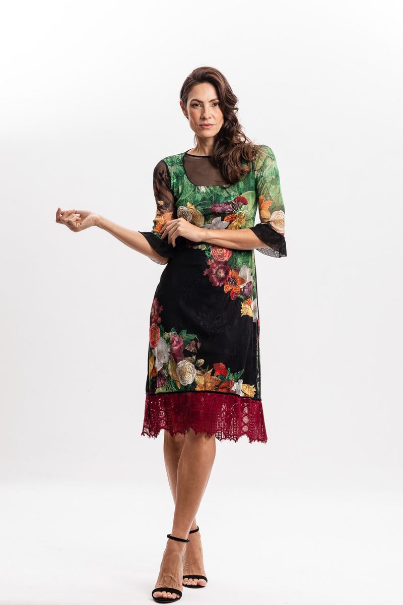 Vestido em Renda Floral Vertumnus Arcimboldo
