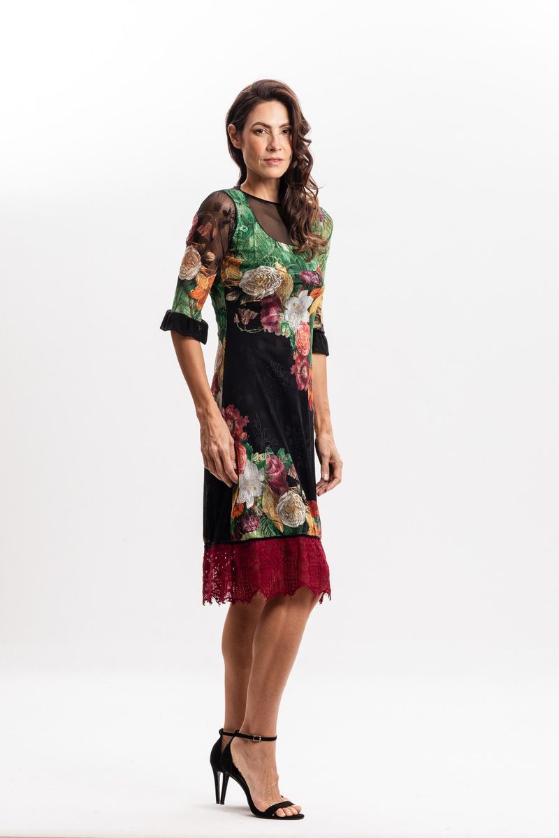 Vestido em Renda Floral Vertumnus Arcimboldo