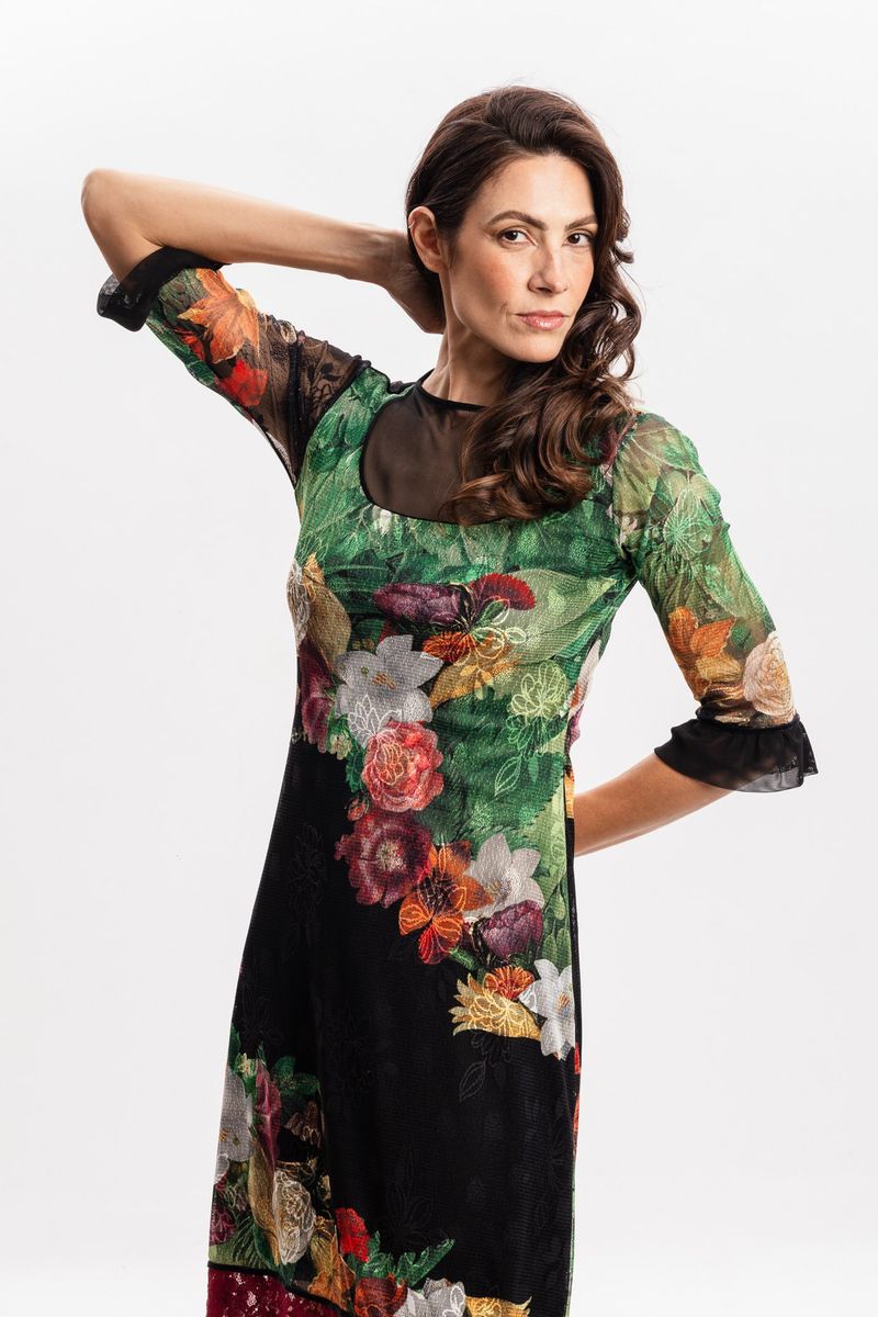 Vestido em Renda Floral Vertumnus Arcimboldo