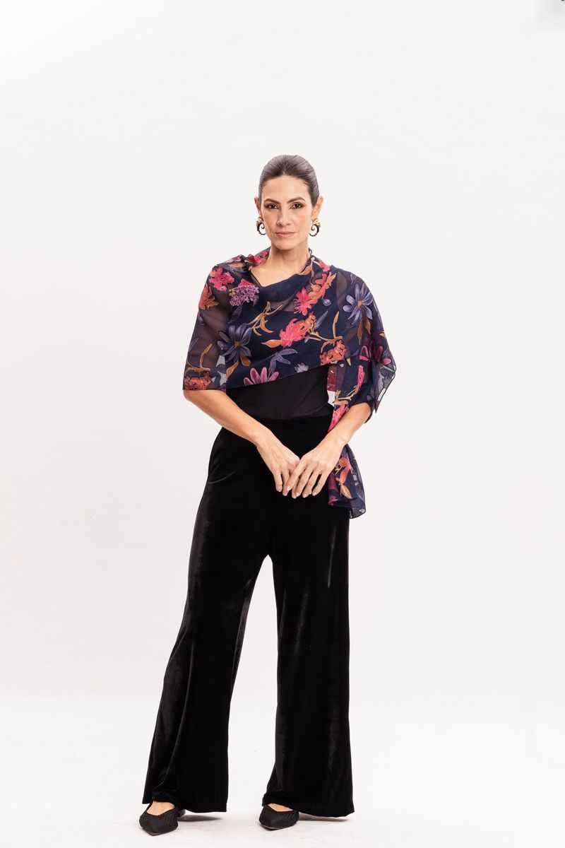 Lenço Floral Estampado em Viscose