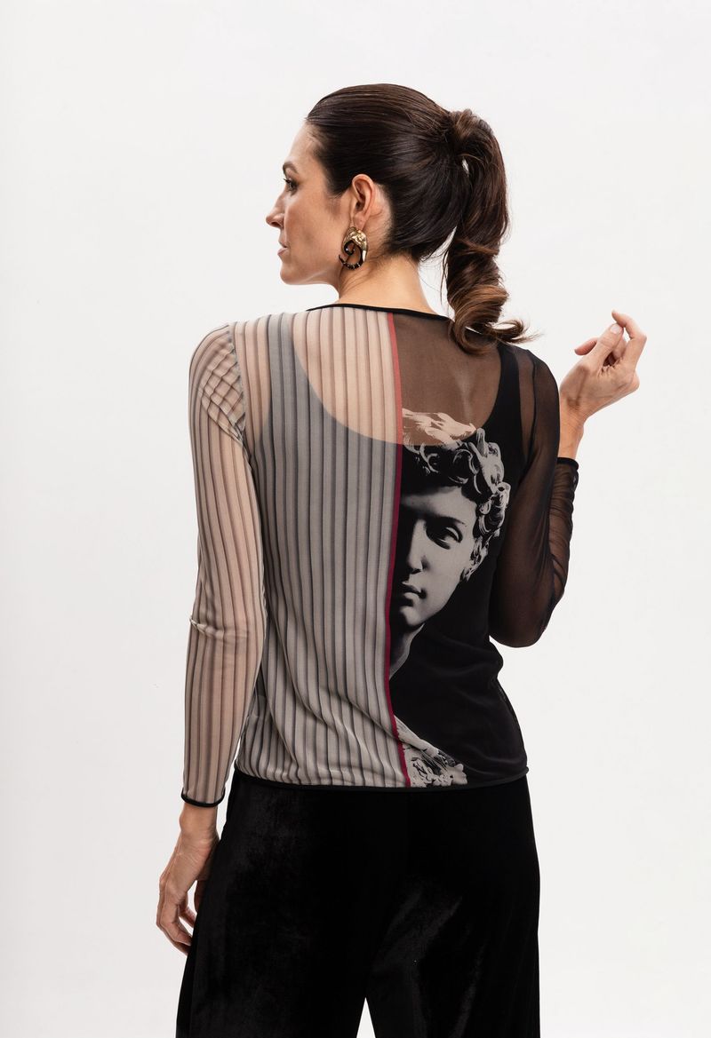 Blusa Segunda Pele em Tule Greco David