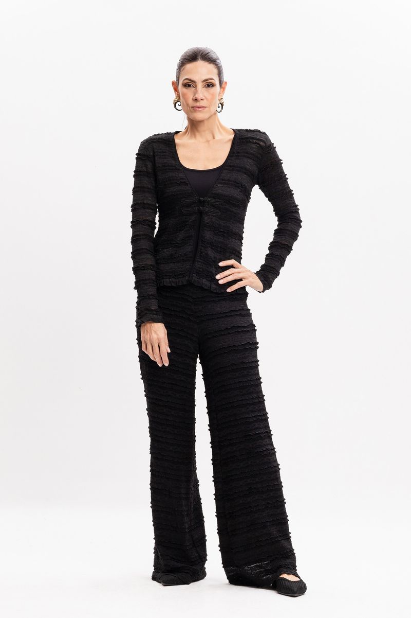 Casaquinho em Tule Texturizado com Babados