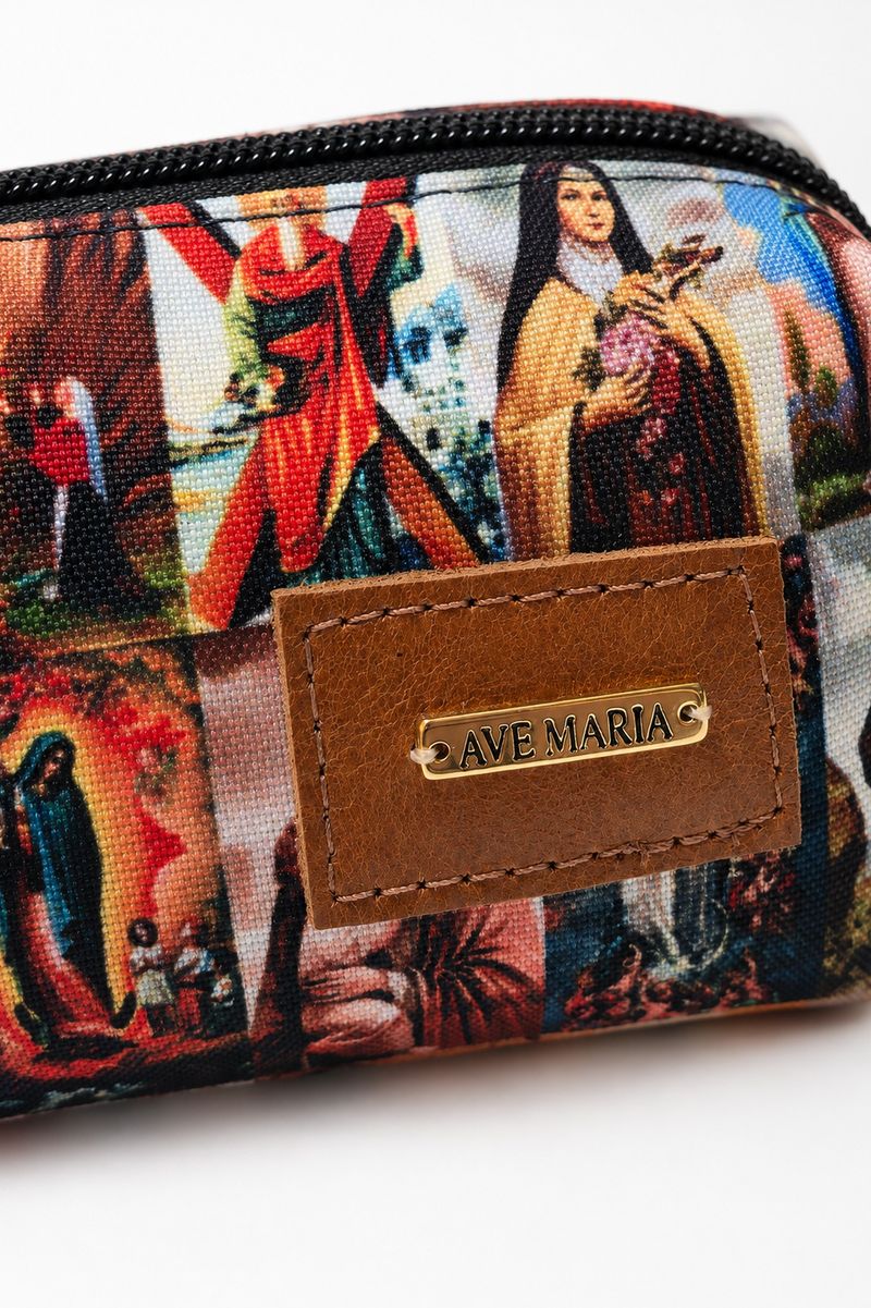 Porta-lápis Estampado Santinhos com Zíper