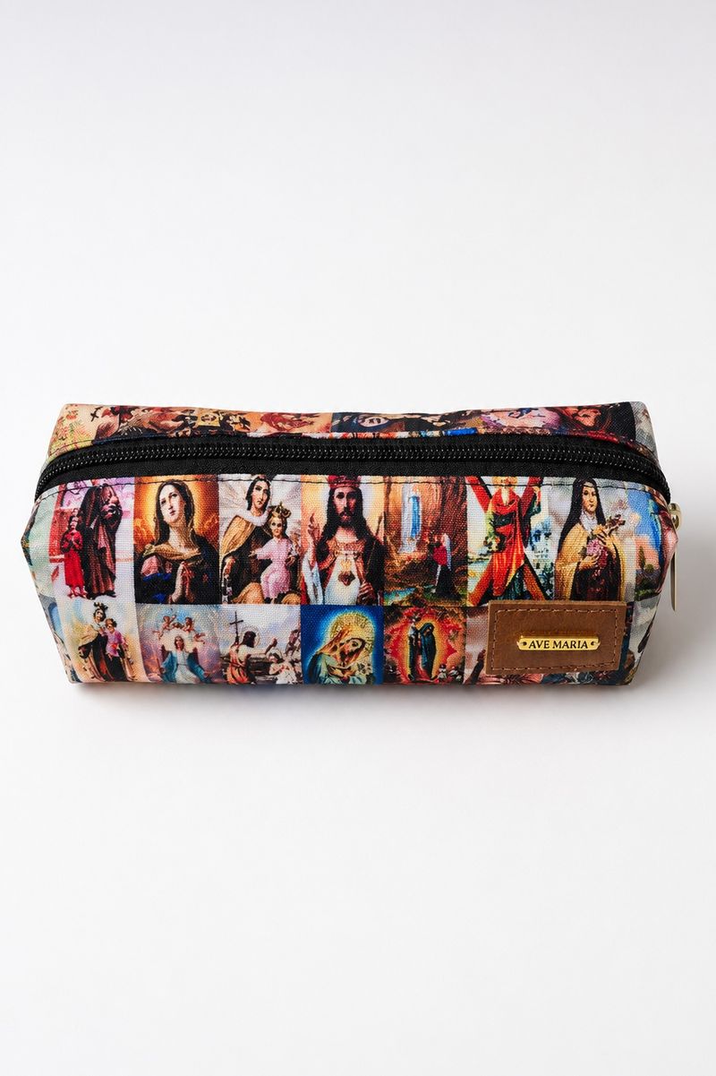 Porta-lápis Estampado Santinhos com Zíper