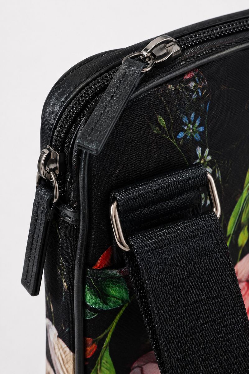 Bolsa Bag Transversal Estampada Rosa Chitão
