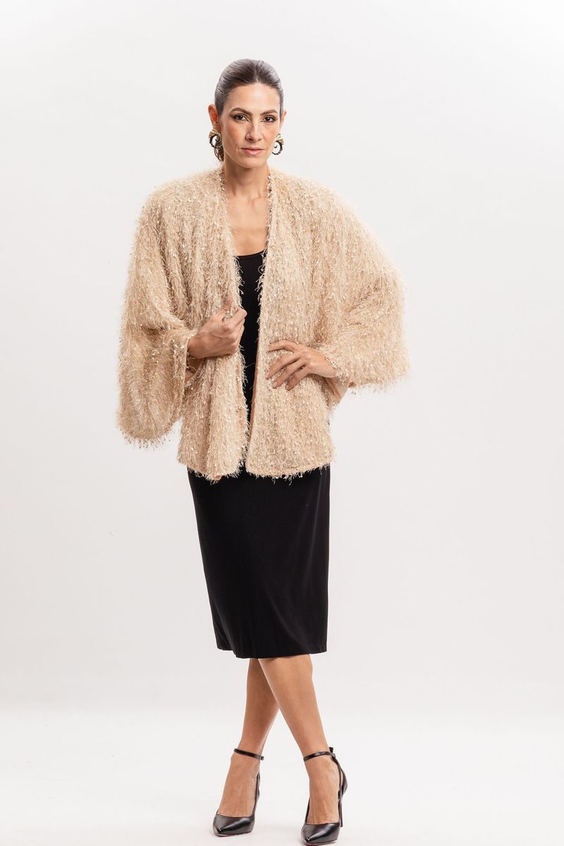 Poncho Transpasse Pelinhos Caqui