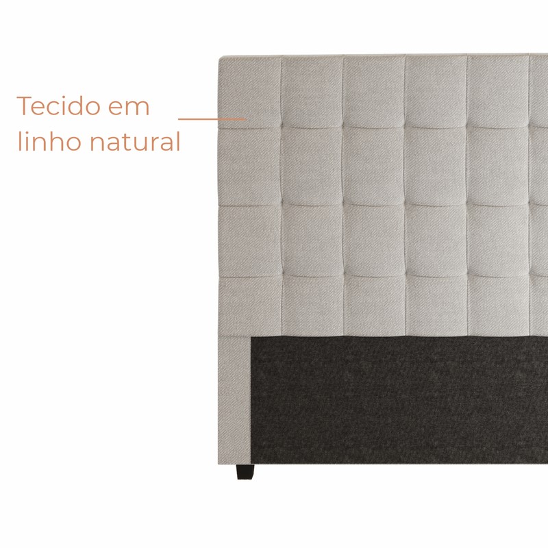 Cabeceira Para Cama Box Nala Babus Casal - Linho Cinza