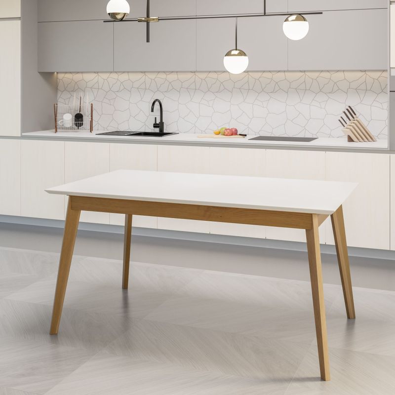 Mesa de Jantar Olive 6 Lugares 160cm Babus - Imbuia / Off White
