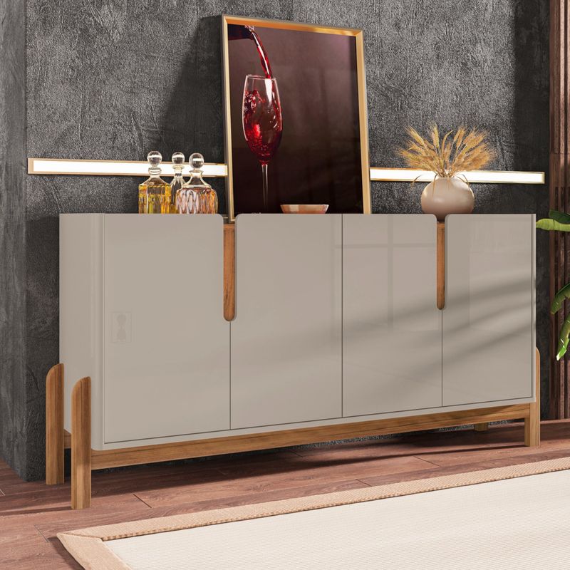 Buffet 170cm 4 Portas Lizz Versátile 2022 Off White/Cedro