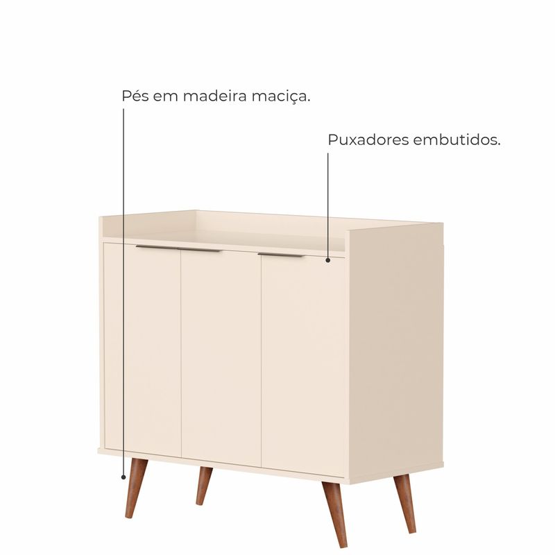 Buffet Aparador com 3 Portas Verona Babus - Perola