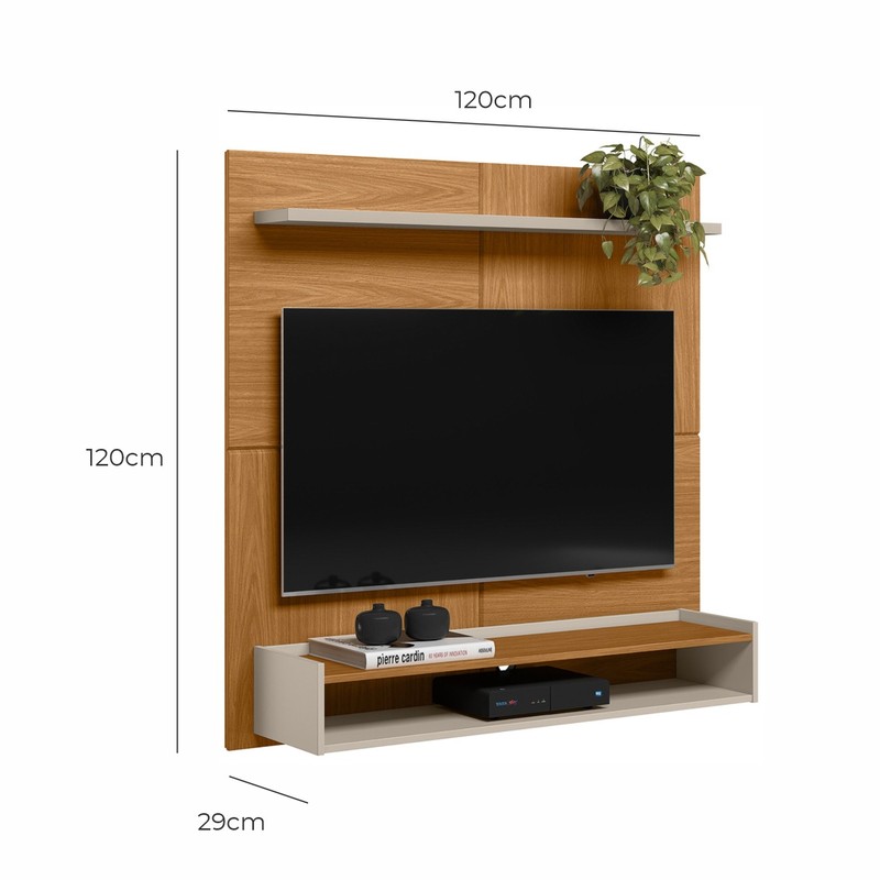 Painel Home de TV até 50 Polegadas Taipei -Nature / Off white