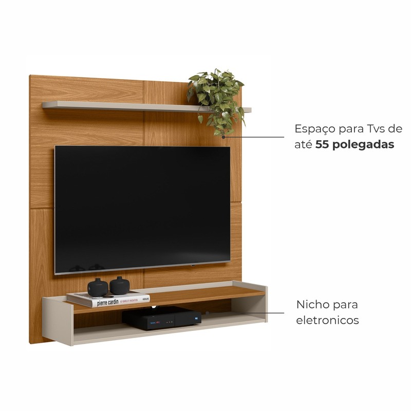 Painel Home de TV até 50 Polegadas Taipei -Nature / Off white