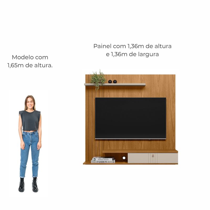 Painel Home de TV até 55 Polegadas Seul - nature / off white