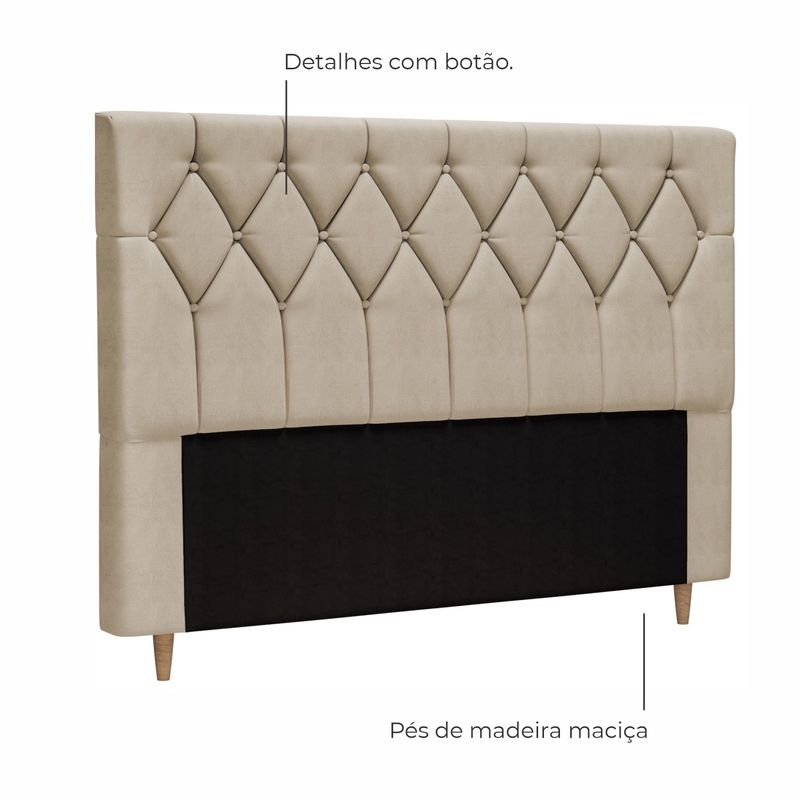 Cabeceira Queen Estofada Delphi Em Voluplus Bege