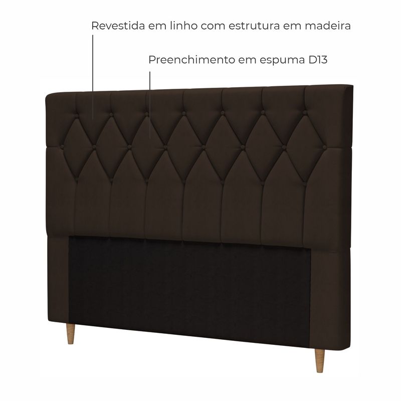Cabeceira Queen Estofada Delphi Em Voluplus Chocolate