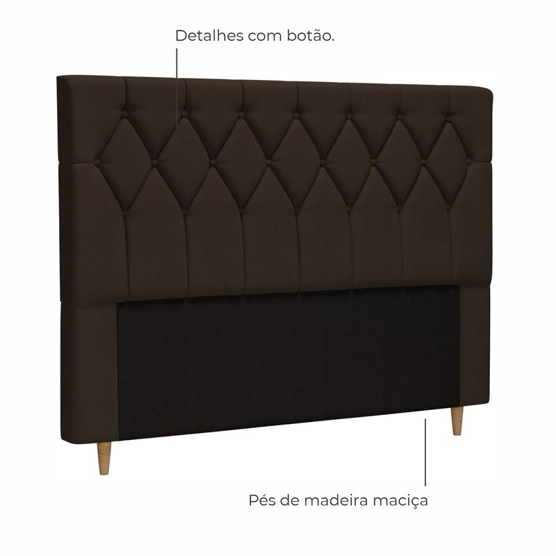Cabeceira Queen Estofada Delphi Em Voluplus Chocolate