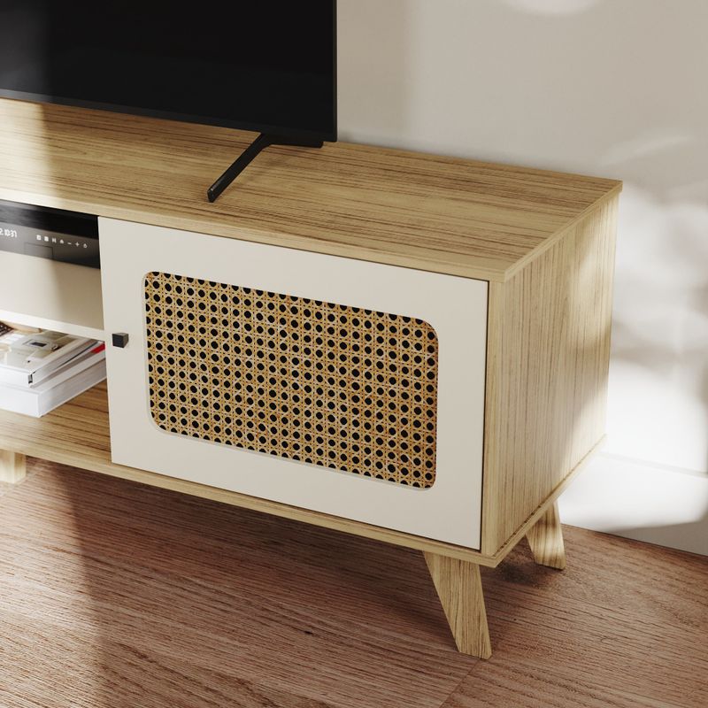 Rack para TV Até 55 Polegadas Erice com 2 Porta e Pés - Carvalho / Off White