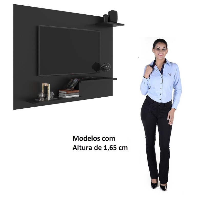 Painel de TV até 40 Pol. Metz Com 2 Prat. - Preto