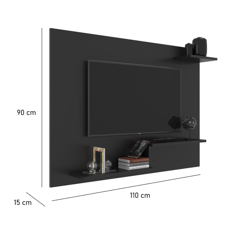 Painel de TV até 40 Pol. Metz Com 2 Prat. - Preto