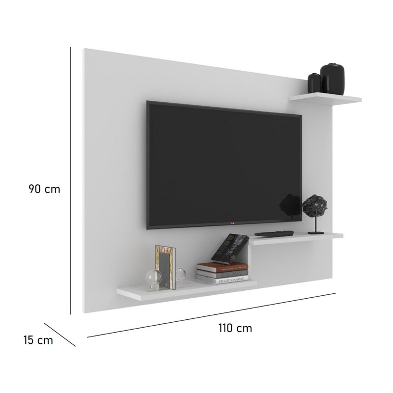 Painel de TV até 40 Pol. Metz Com 2 Prat. - Branco