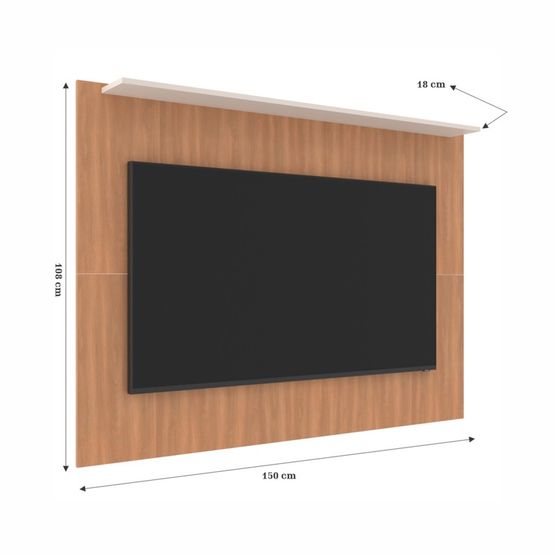 Painel de TV até 65 Pol. Granada Com 1 Prat. - Freijó / Off White