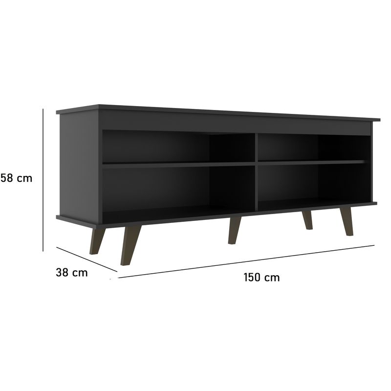 Rack de TV até 75 Pol. Caceres Com 1 Porta - Preto