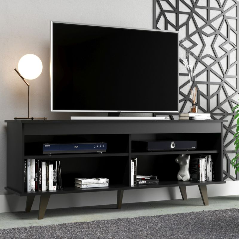 Rack de TV até 75 Pol. Caceres Com 1 Porta - Preto