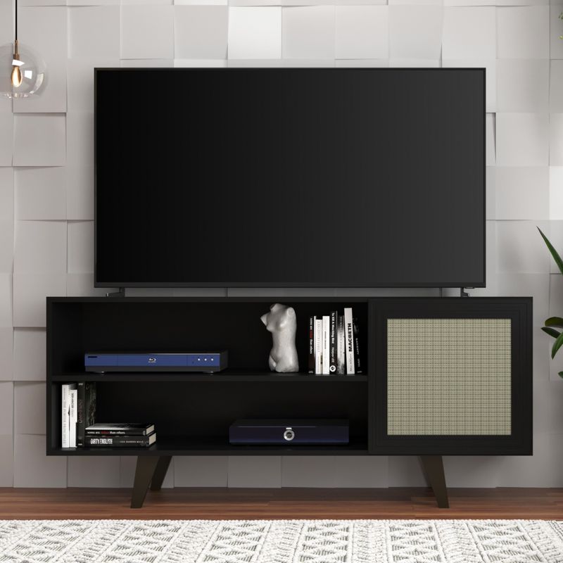 Rack de TV até 65 Pol. Cuenca Com 1 Porta - Preto