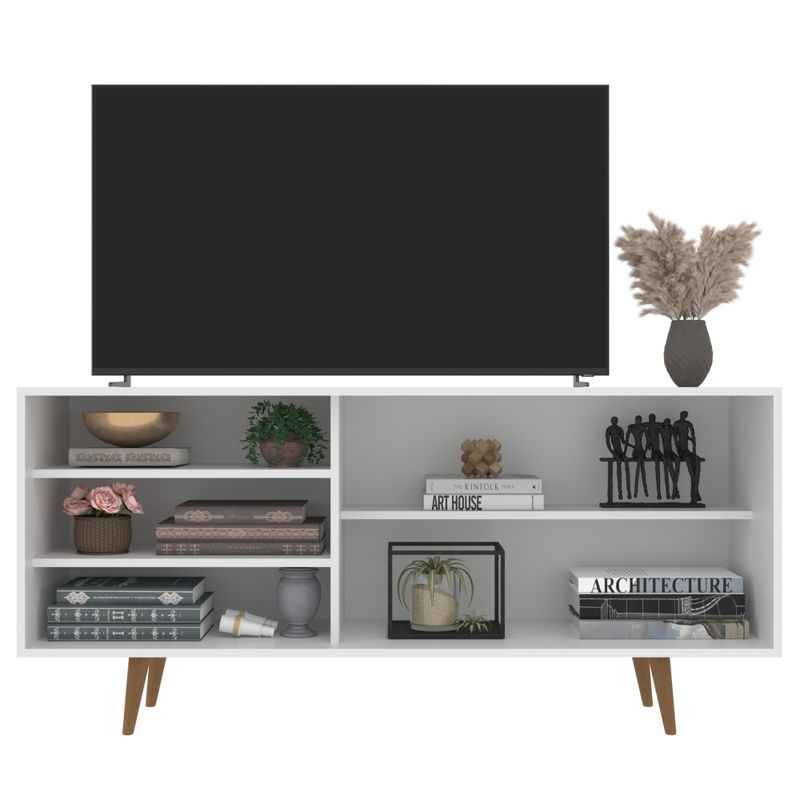Rack de TV até 55 Pol. Menorca Com 1 Porta - Branco / Freijo