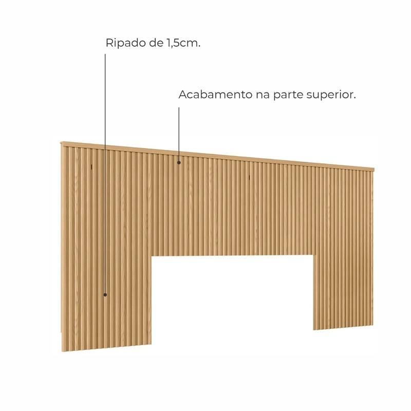 Cabeceira de Casal Ripada Berlim 2,40m - Carvalho