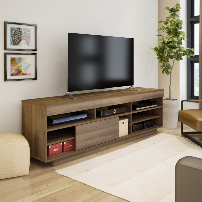 Rack Bancada com 1 Porta de Correr Treviso Flex Pinho/off White - Artely
