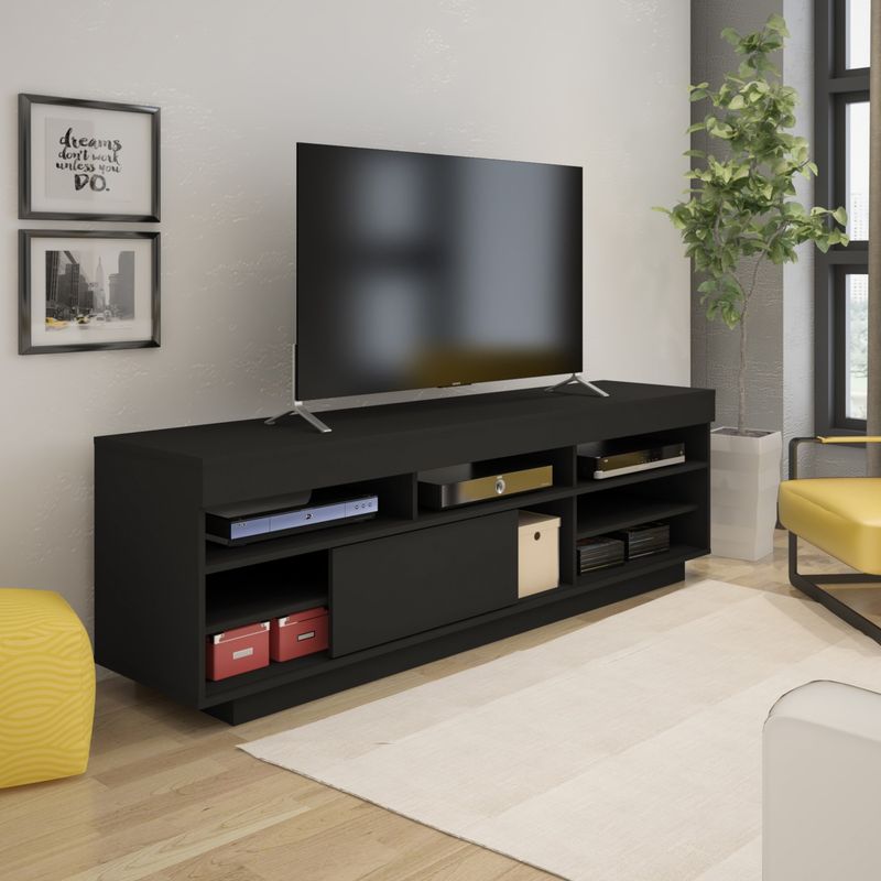 Rack para TV até 75 Polegadas Porta de Correr Treviso Preto