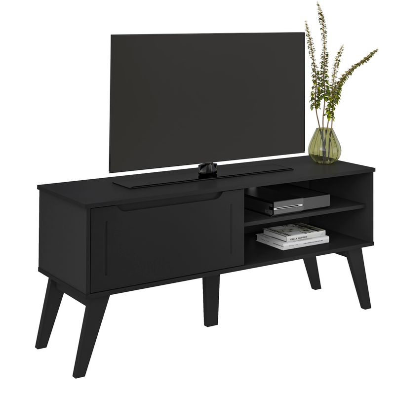 Rack para TV até 47 Polegadas 1 Porta 2 Nicho Lotus Verona Preto