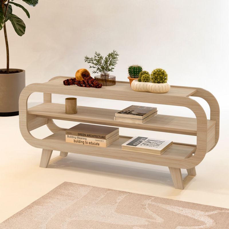 Rack Theo com Borda Arredondada para Tv de 60 Polegadas - Artely Naturale Naturale