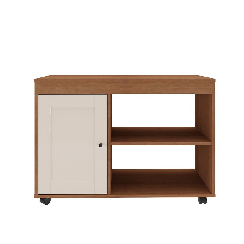 Rack Sala Tv 42 Sampa 2 Nichos Porta e Prateleiras Cinamomo/Off White