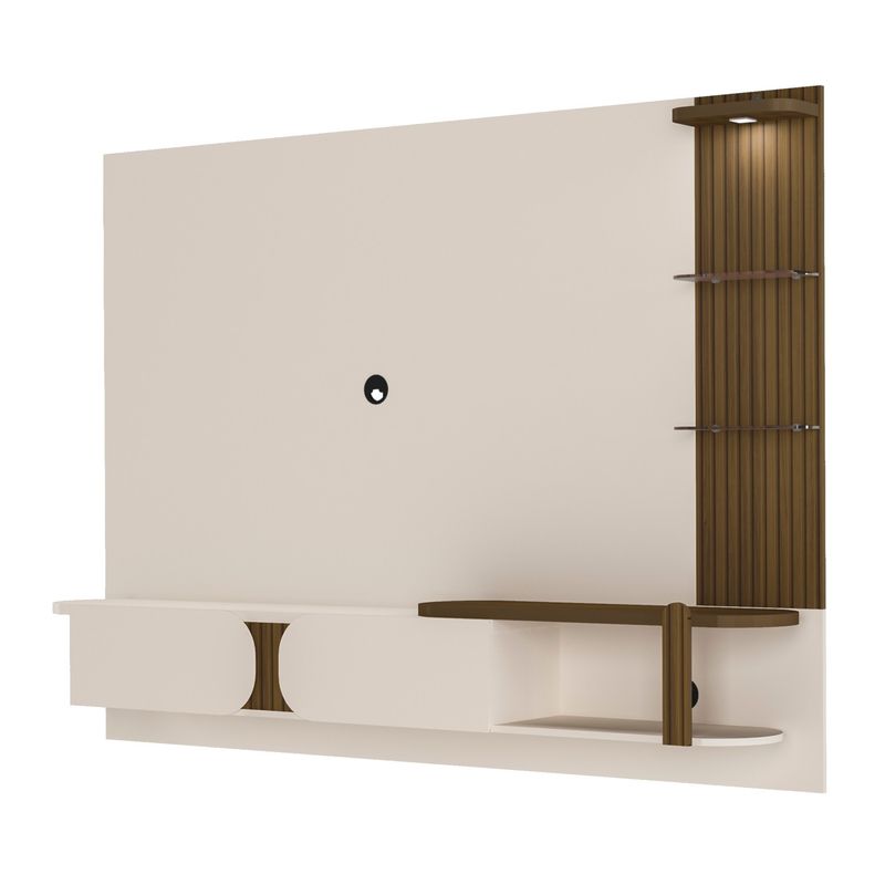 Painel Toronto Para TVs até 72 Pol. Cor Off White C/pinho Ripado