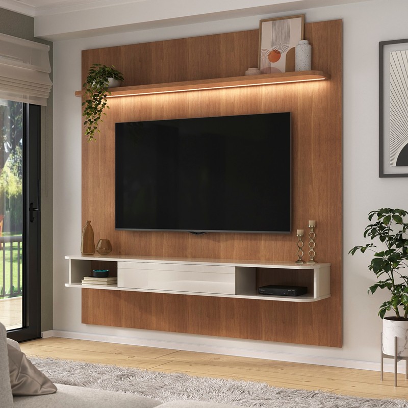 Painel Tv 75 Belluno Cinamomo/off White Blush