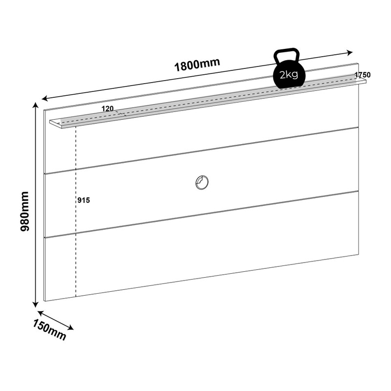 Painel para TV Até 60 Polegadas Slim Branco C/ Suporte para TV - Artely